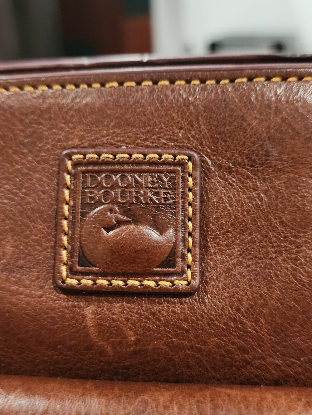 Dooney & Bourke Brown Leather Satchel with Gold Hardware - Picture 2 of 7